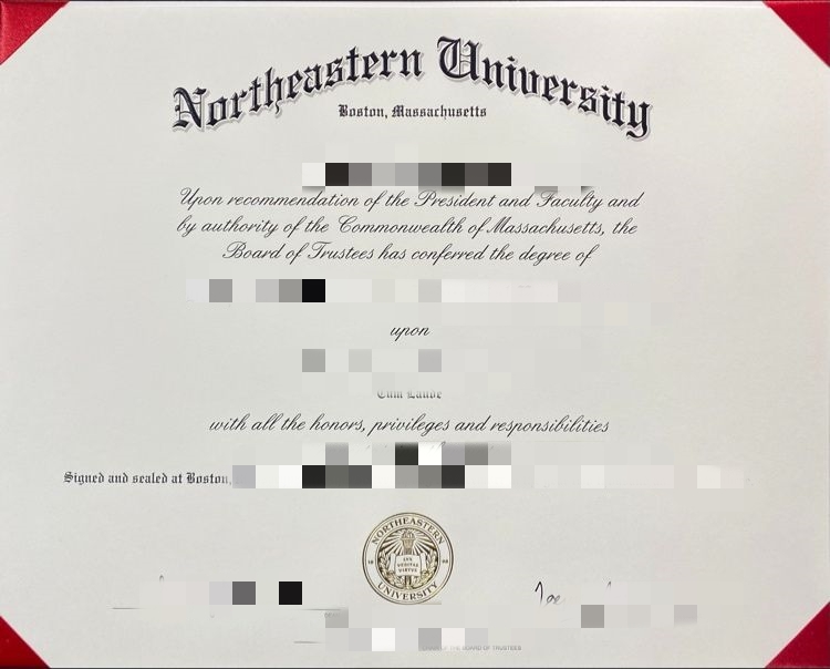 美国东北大学NU 毕业证书样本参考，NEU diploma transcript