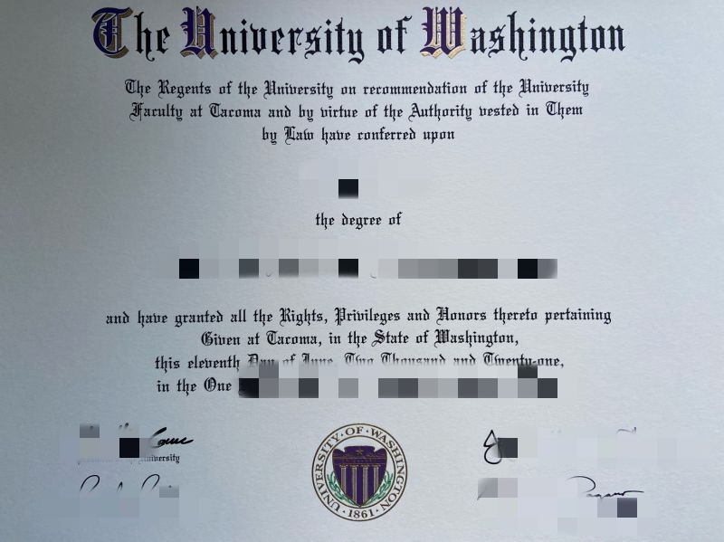 做美国华盛顿大学原版证书，UW diploma transcript