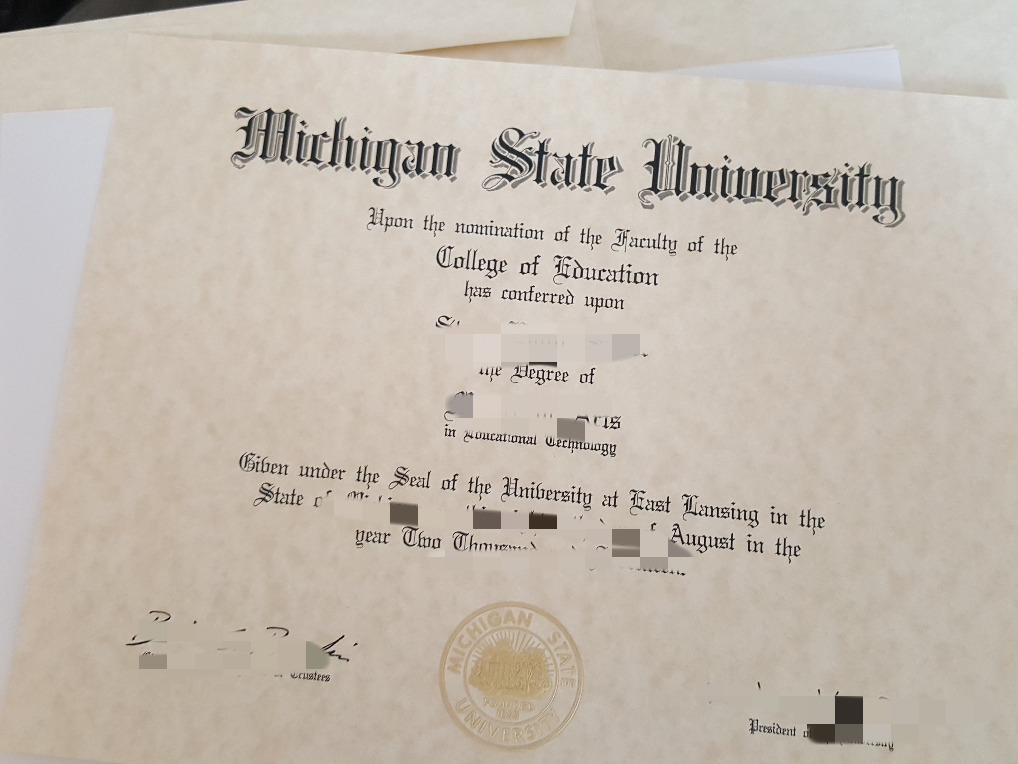 高度还原密歇根州立大学毕业证书，美国MSU成绩单购买