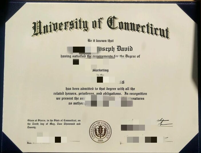 细节制作康涅狄格大学毕业证书，定制UConn专属成绩单
