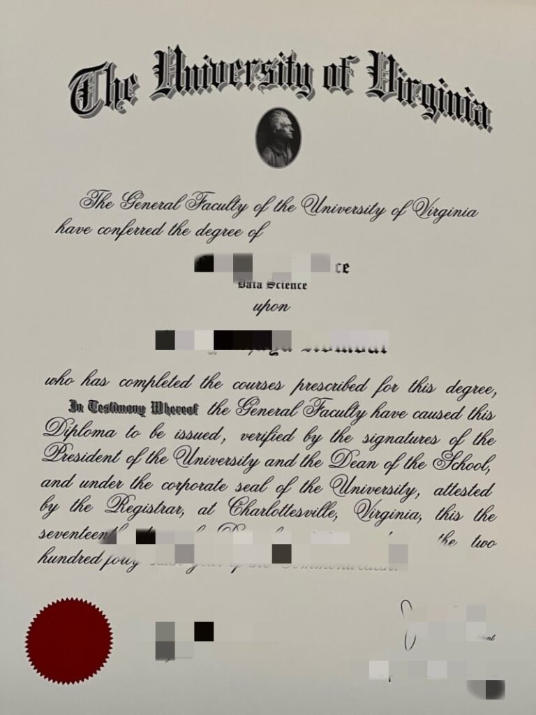 定制弗吉尼亚大学学位证书，UVA Certificate transcript