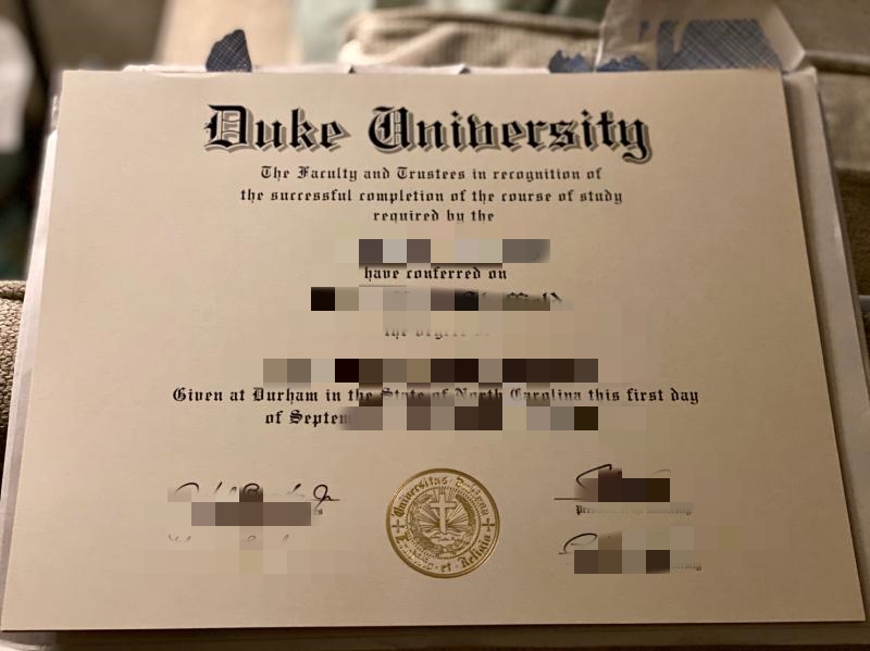 做杜克大学高质量毕业证，Duke University Certificate transcript