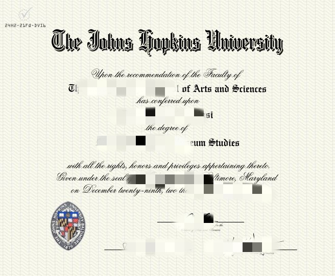 在线办翰霍普金斯大学毕业证书，JHU Certificate transcript